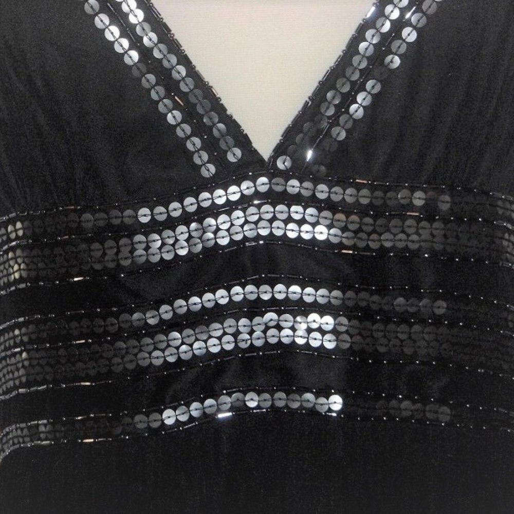 Adrianna Papell Silk Sequin Halter Style Maxi Dress NWT Prom Wedding Long sz 10P - Picture 5 of 9